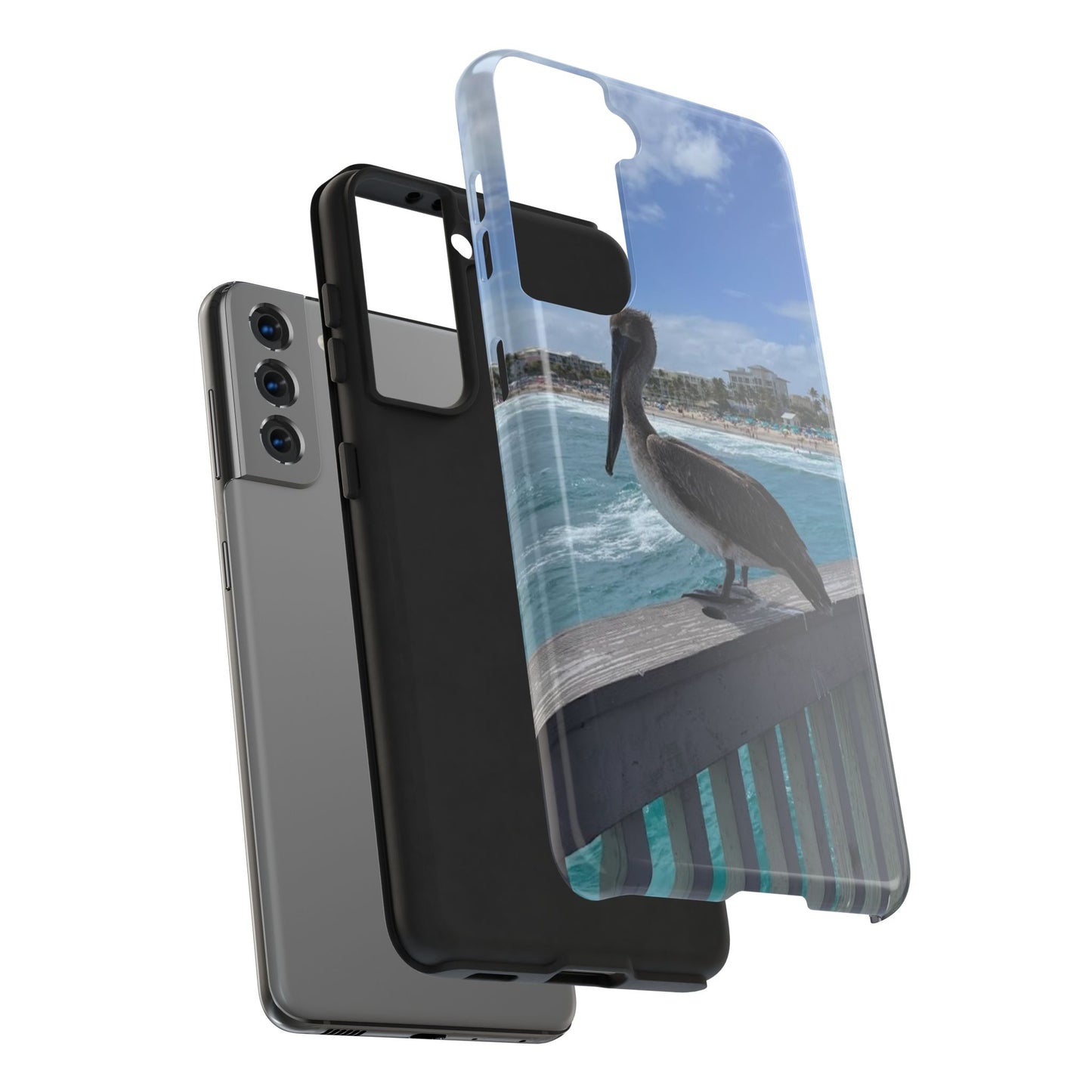 Coastal Pelican Tough Phone Cases - Durable Protection with Ocean Vibe