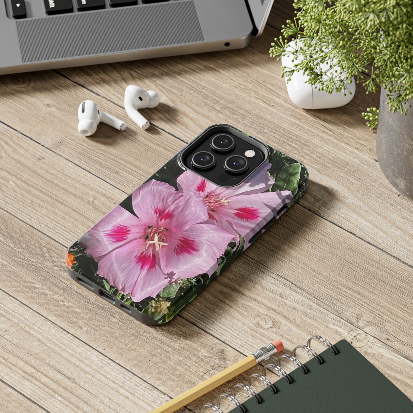 Vibrant Floral Tough Phone Case - Durable Protection with Stunning Pink Flowers
