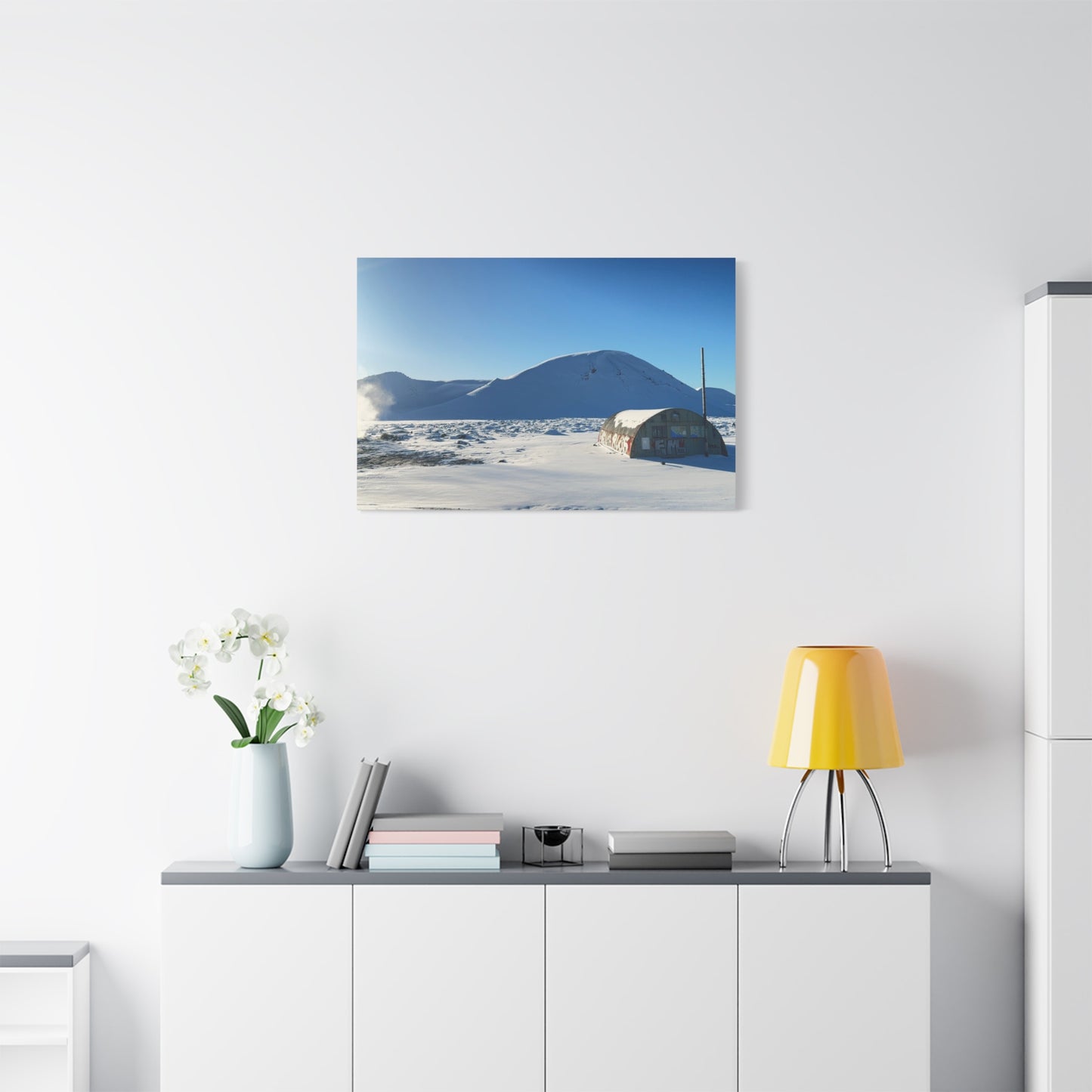 Snow-Covered Landscape Canvas Art - Stretched Matte Print