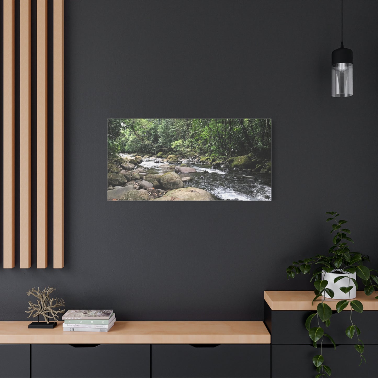 Serene Nature Canvas Wall Art – Tranquil River Landscape, 1.25" Stretched Print