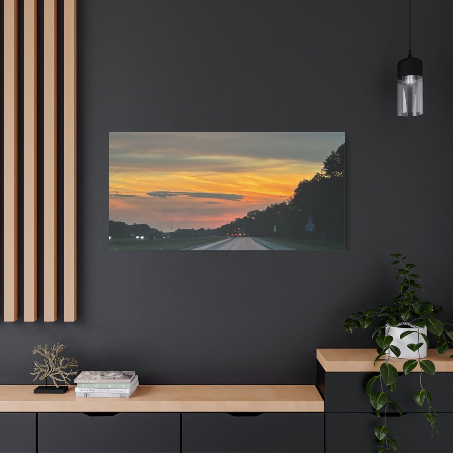 Sunset Roadway Canvas Print - Matte Stretched Artwork