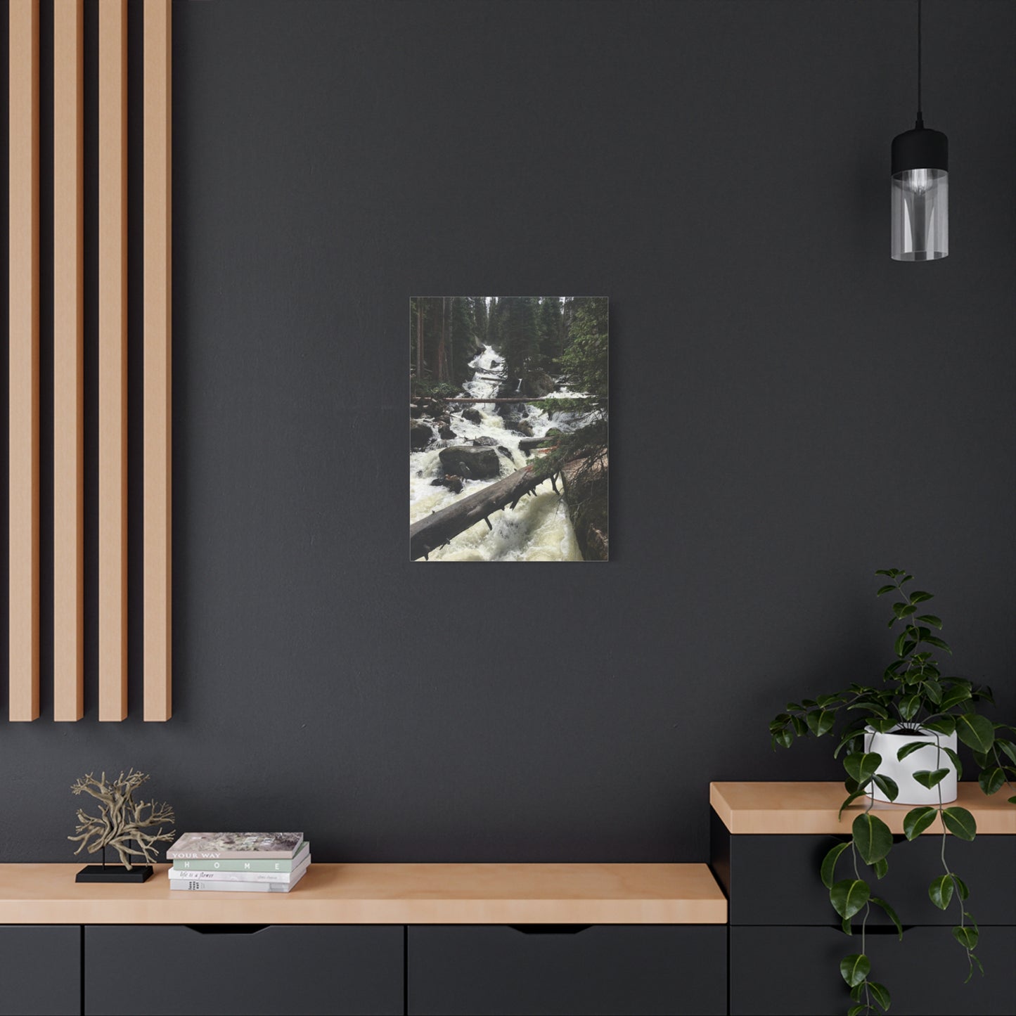 Nature Waterfall Canvas Art - Stretched Matte Wall Decor