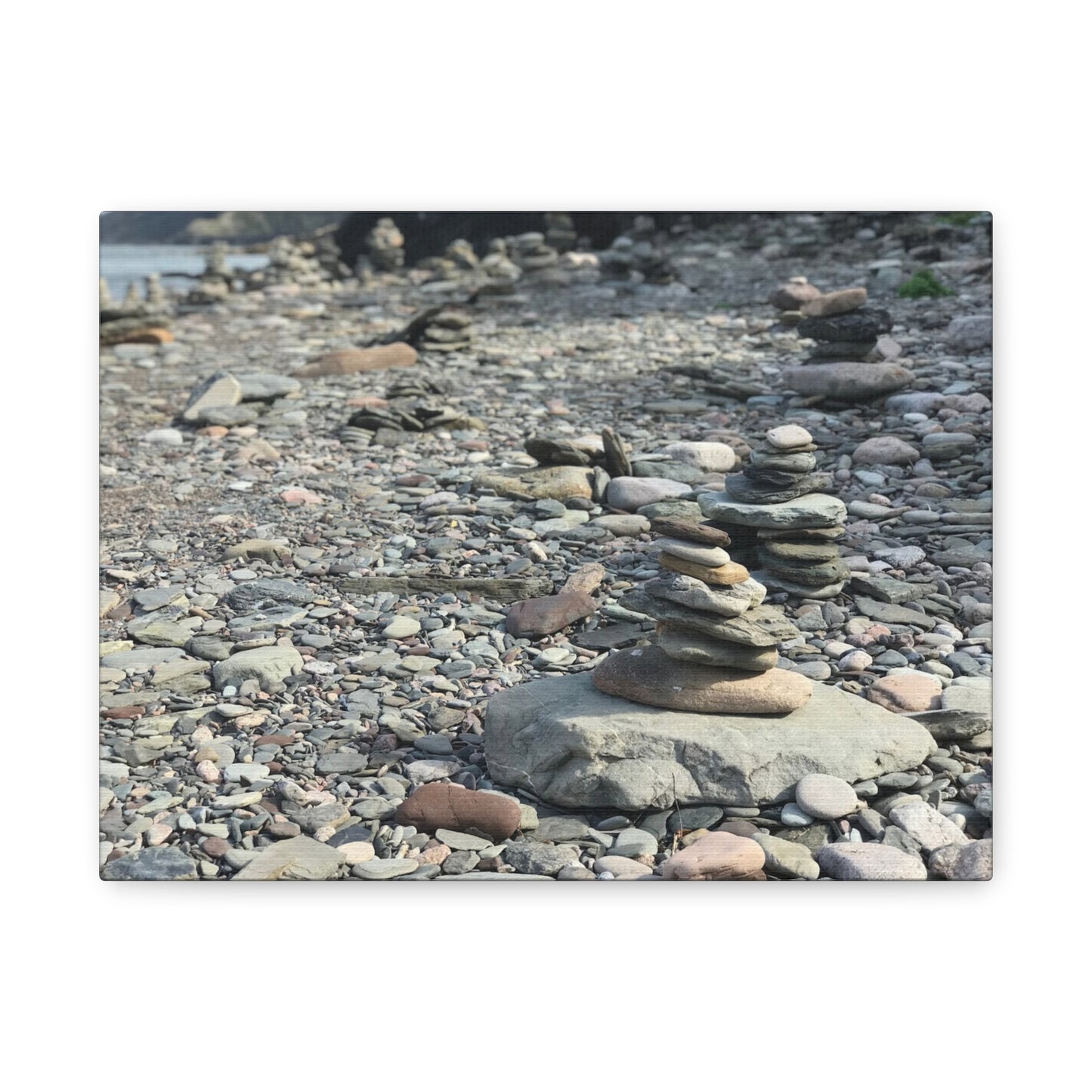Serene Rock Balancing Canvas Art - 1.25" Matte Stretched Wall Décor