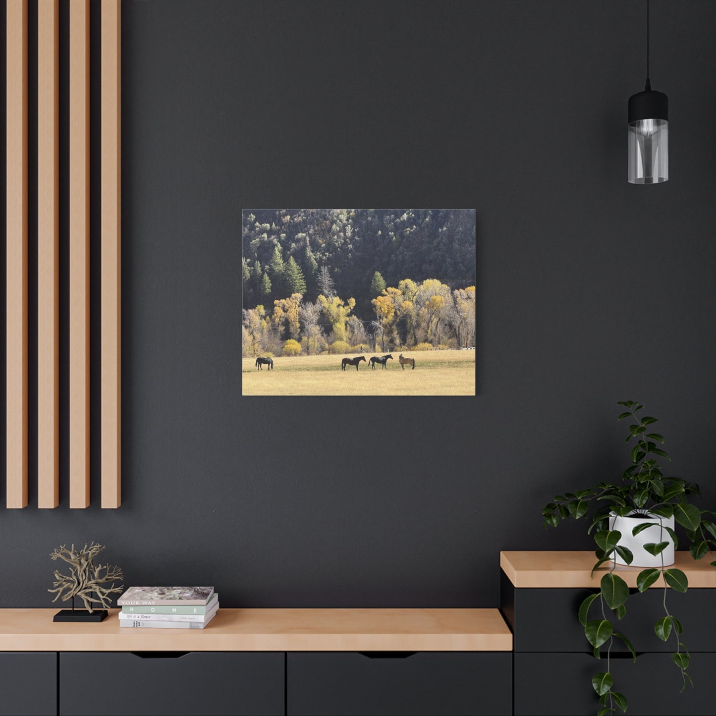 Scenic Horse Canvas Print - Rustic Wall Art for Nature Lovers