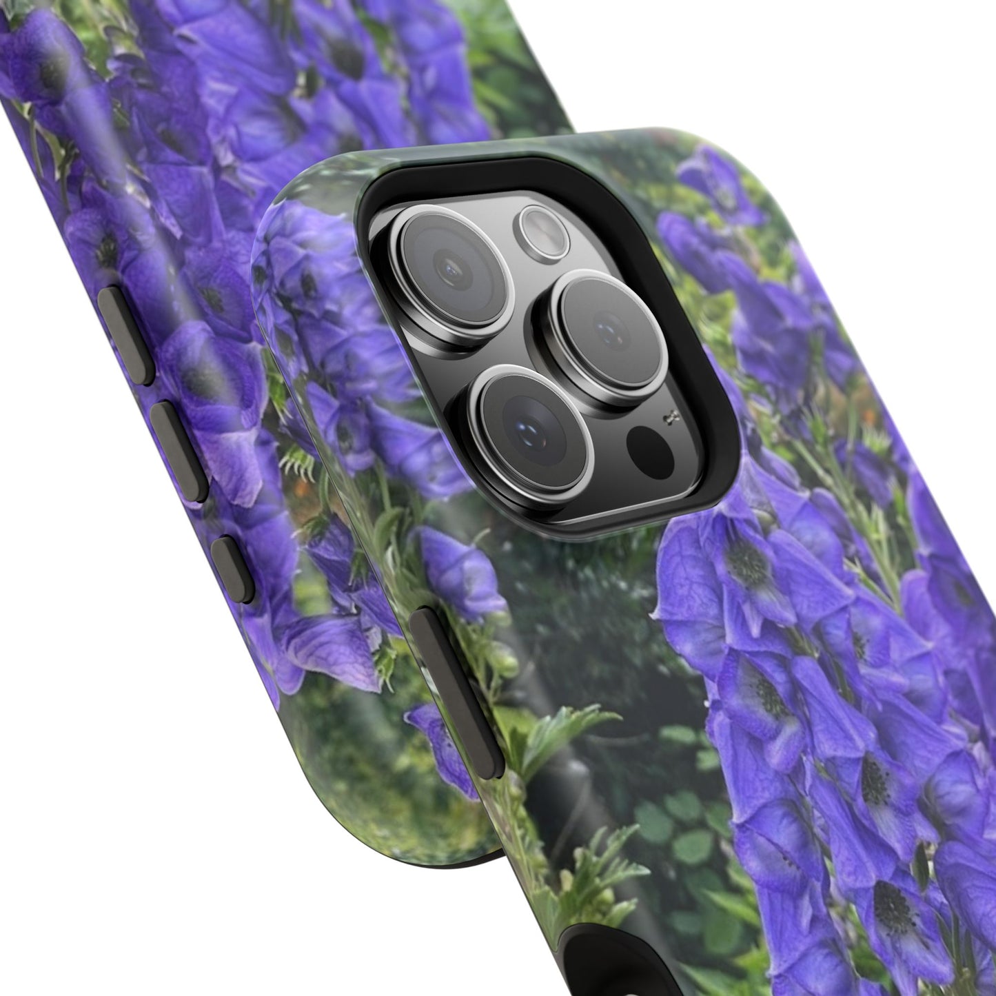 Floral Magnetic Tough Case - Vibrant Purple Flower Design for Resilience and Style