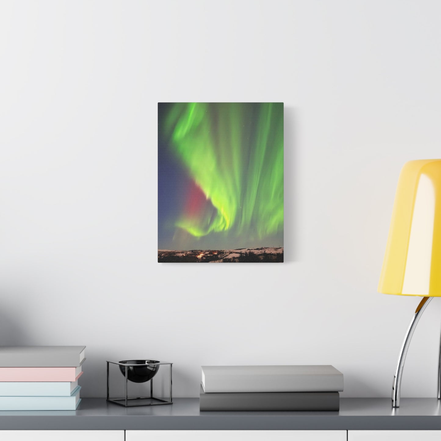 Aurora Borealis Canvas Art - Stunning Northern Lights Stretched Wall Decor Iceland