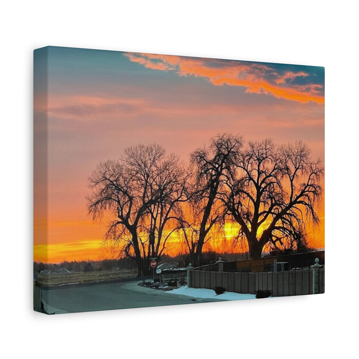 Serene Sunrise Matte Canvas Wall Art – 1.25" Stretched Landscape