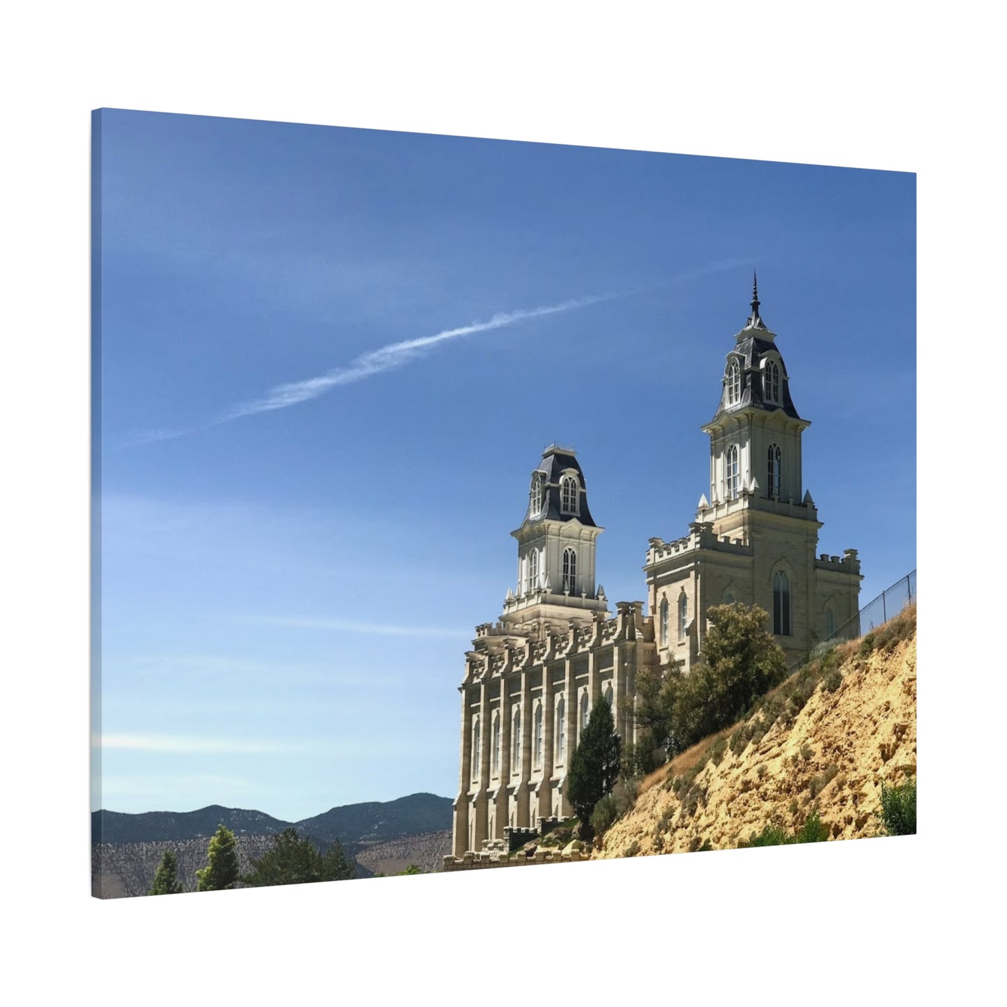 Stretched Matte Canvas Print of Historic Architecture Manti Temple LDS