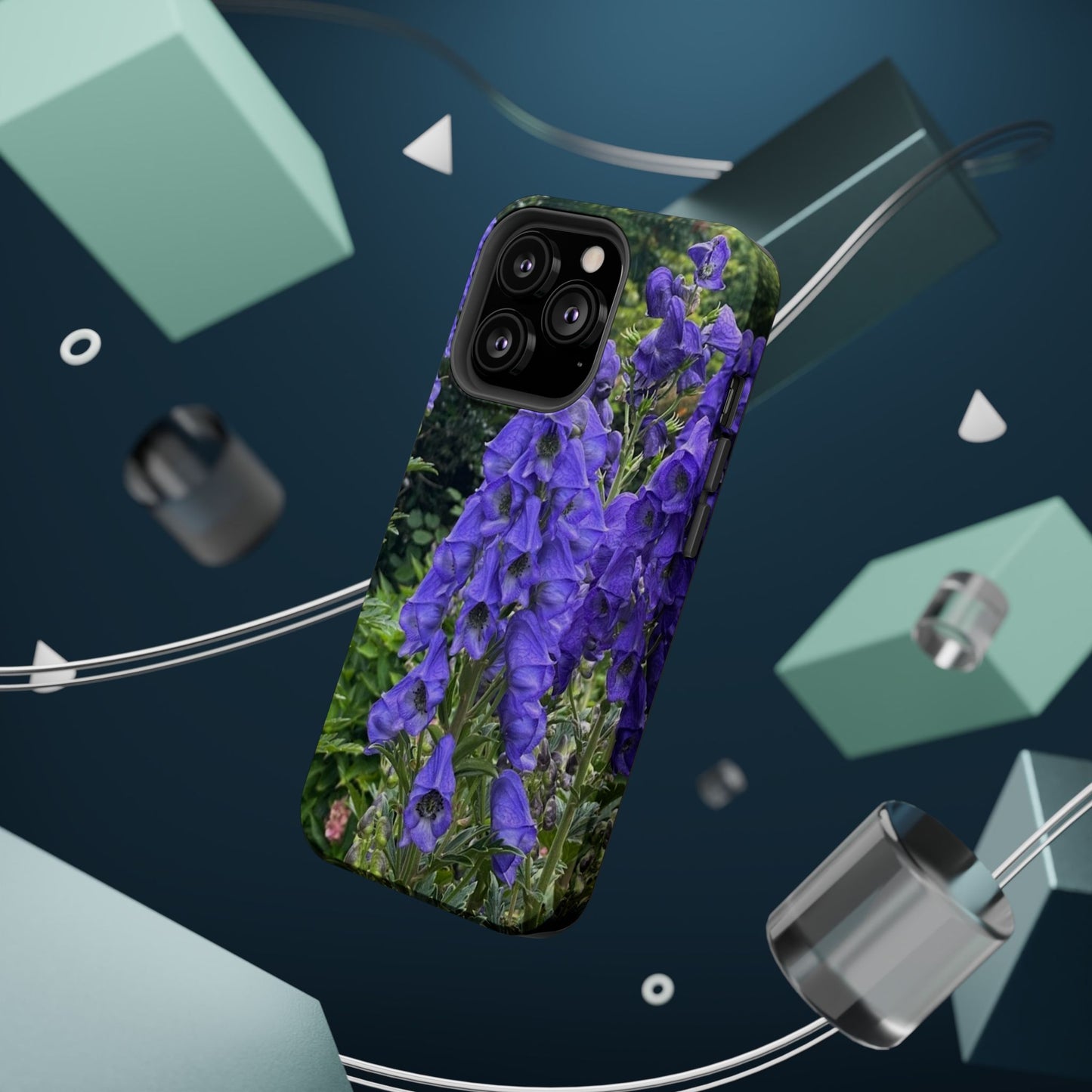 Floral Magnetic Tough Case - Vibrant Purple Flower Design for Resilience and Style