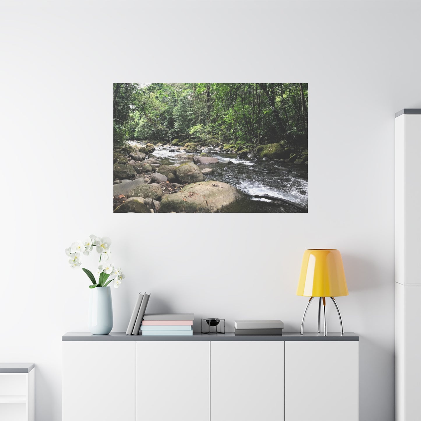 Serene Nature Canvas Wall Art – Tranquil River Landscape, 1.25" Stretched Print