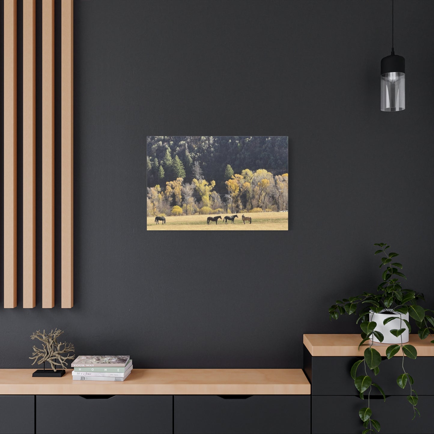 Scenic Horse Canvas Print - Rustic Wall Art for Nature Lovers