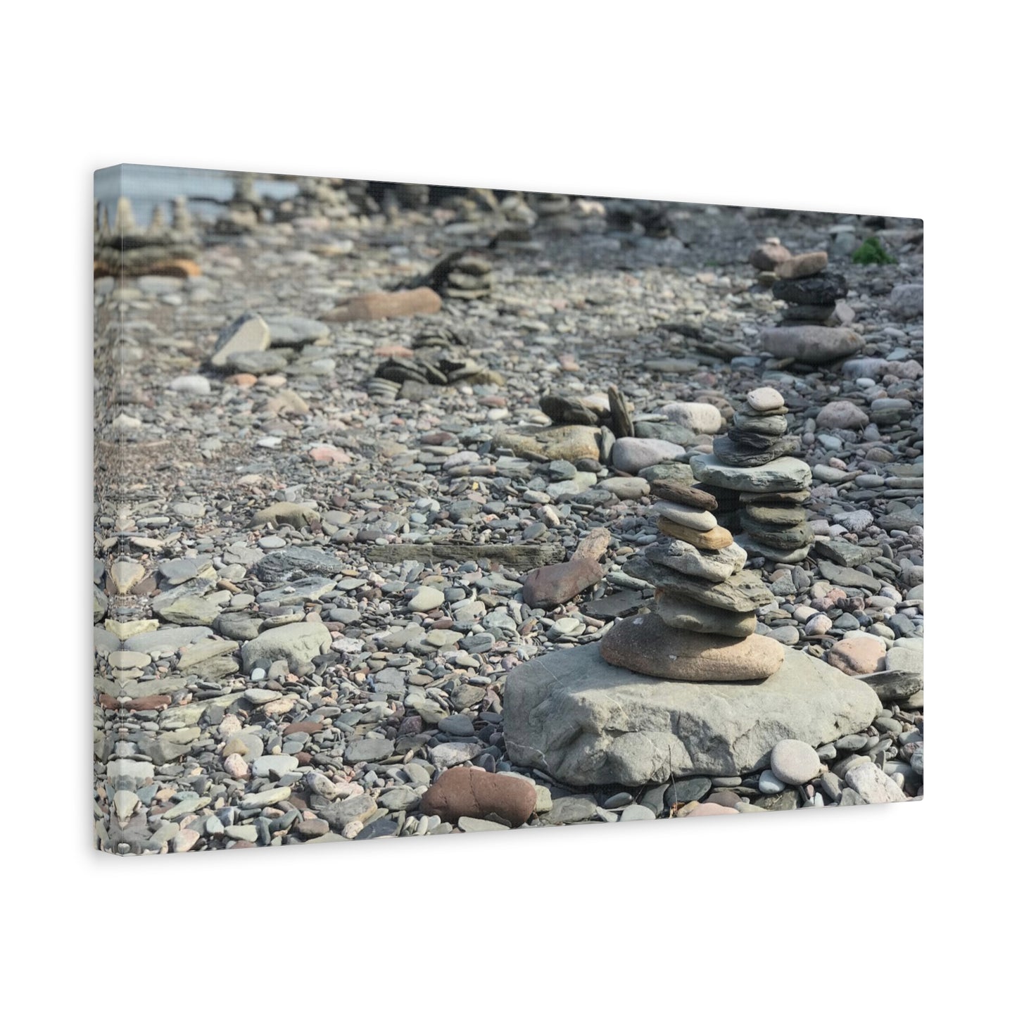 Serene Rock Balancing Canvas Art - 1.25" Matte Stretched Wall Décor