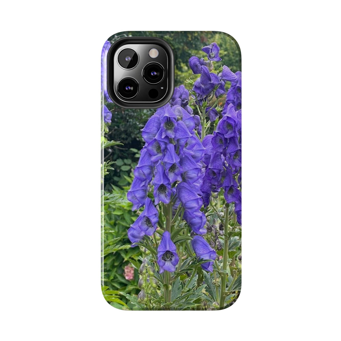 Elegant Floral Tough Phone Case - Purple Aconite Design