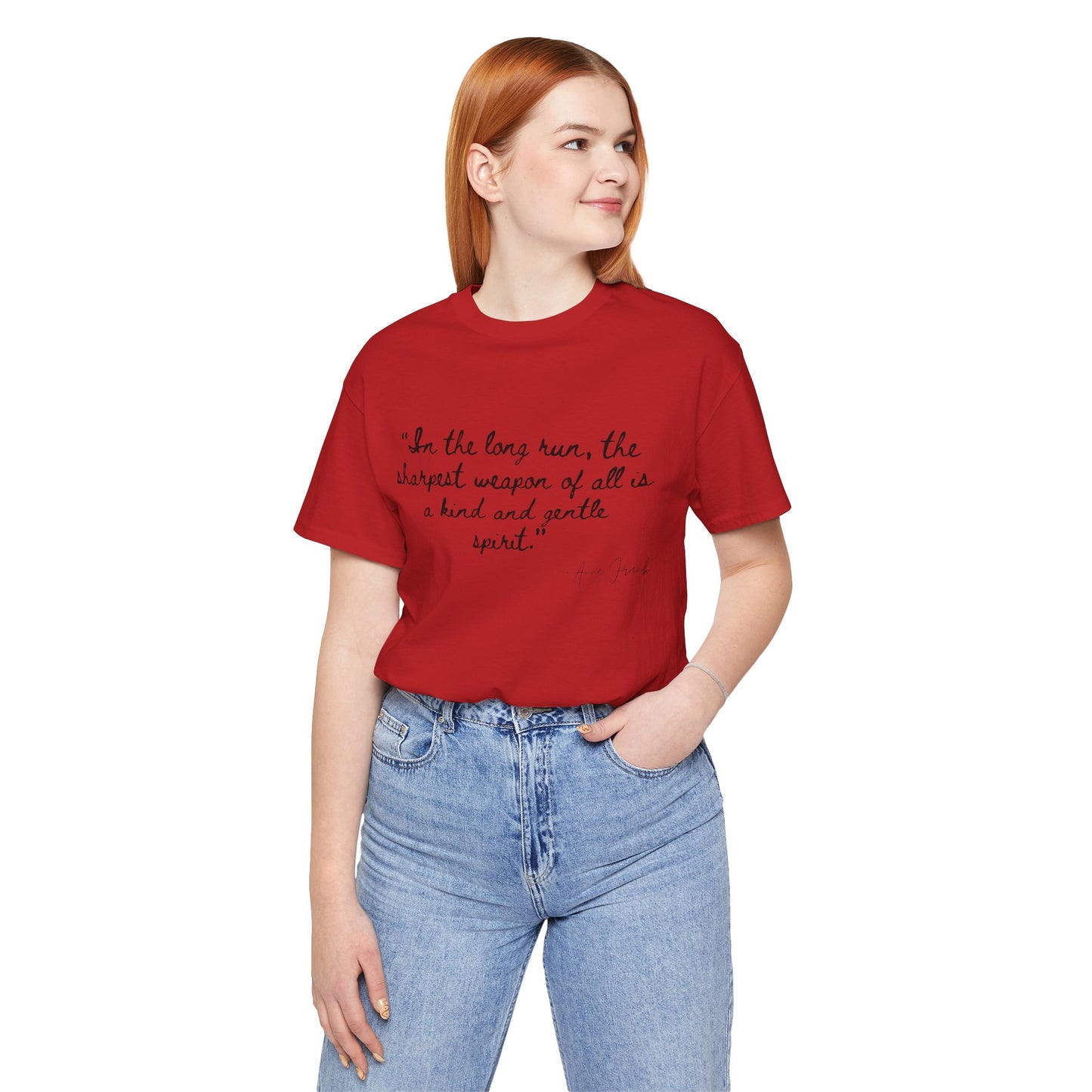 "In the long run..." Anne Frank Inspirational Quote Tee - Kind and Gentle Spirit