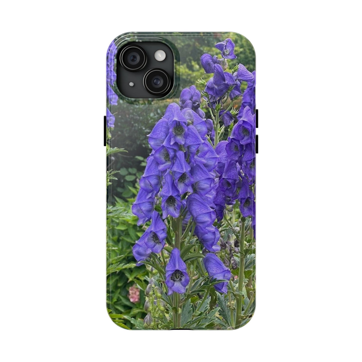Elegant Floral Tough Phone Case - Purple Aconite Design