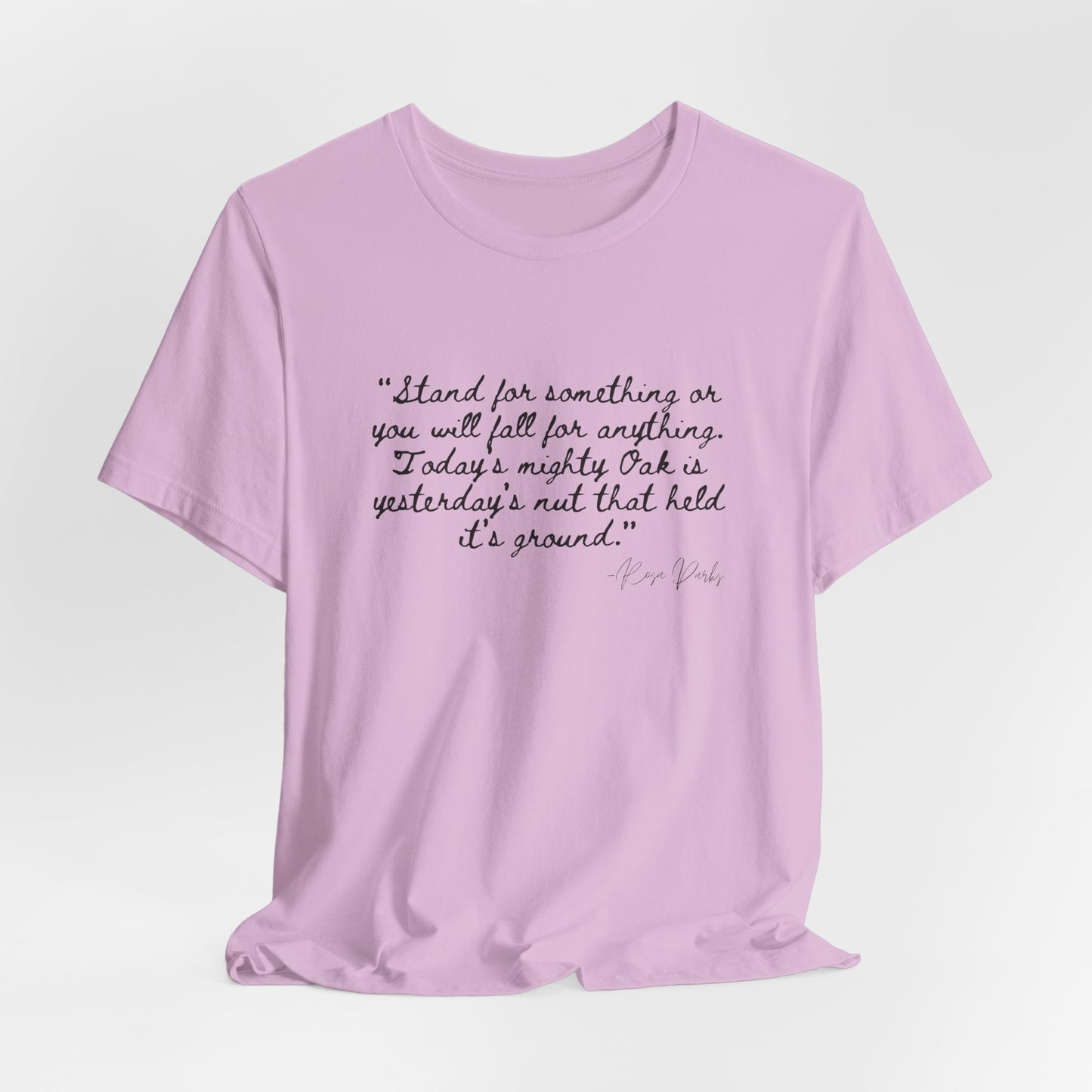Inspirational Quote Unisex Tee - "Stand for Something" Rosa Parks