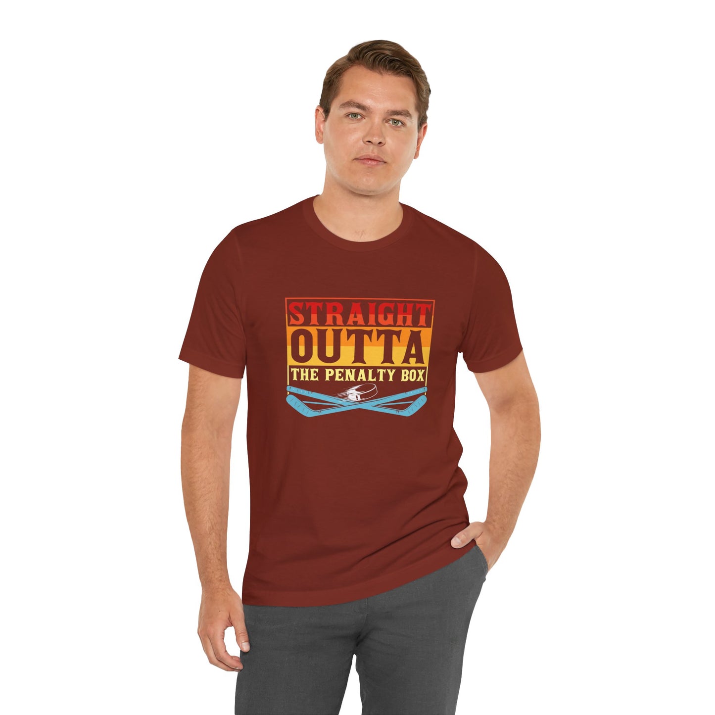 Straight Outta The Penalty Box Unisex T-Shirt - Fun Sports Tee for Game Day Hockey