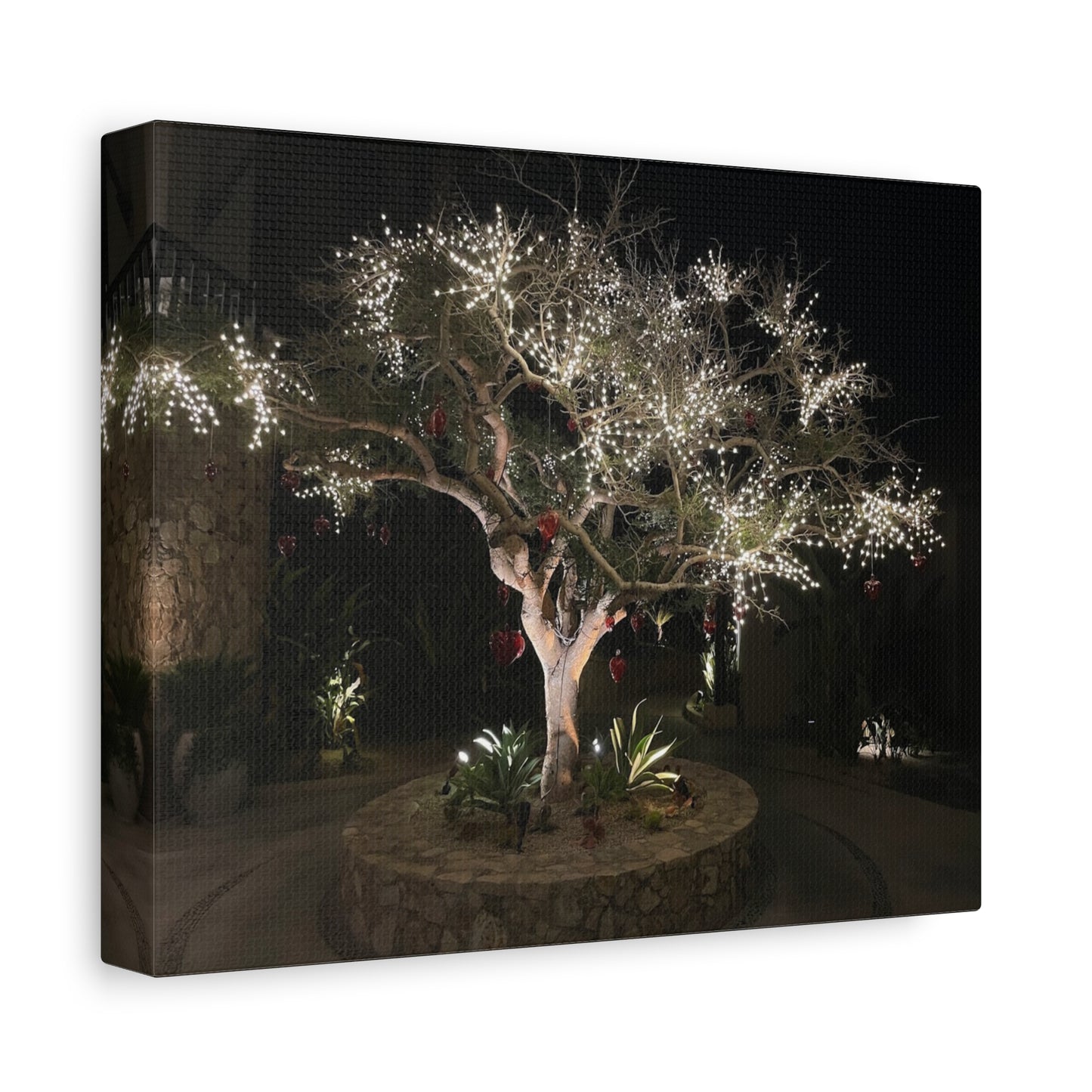 Holiday Canvas Art: Illuminated Tree Wall Decor