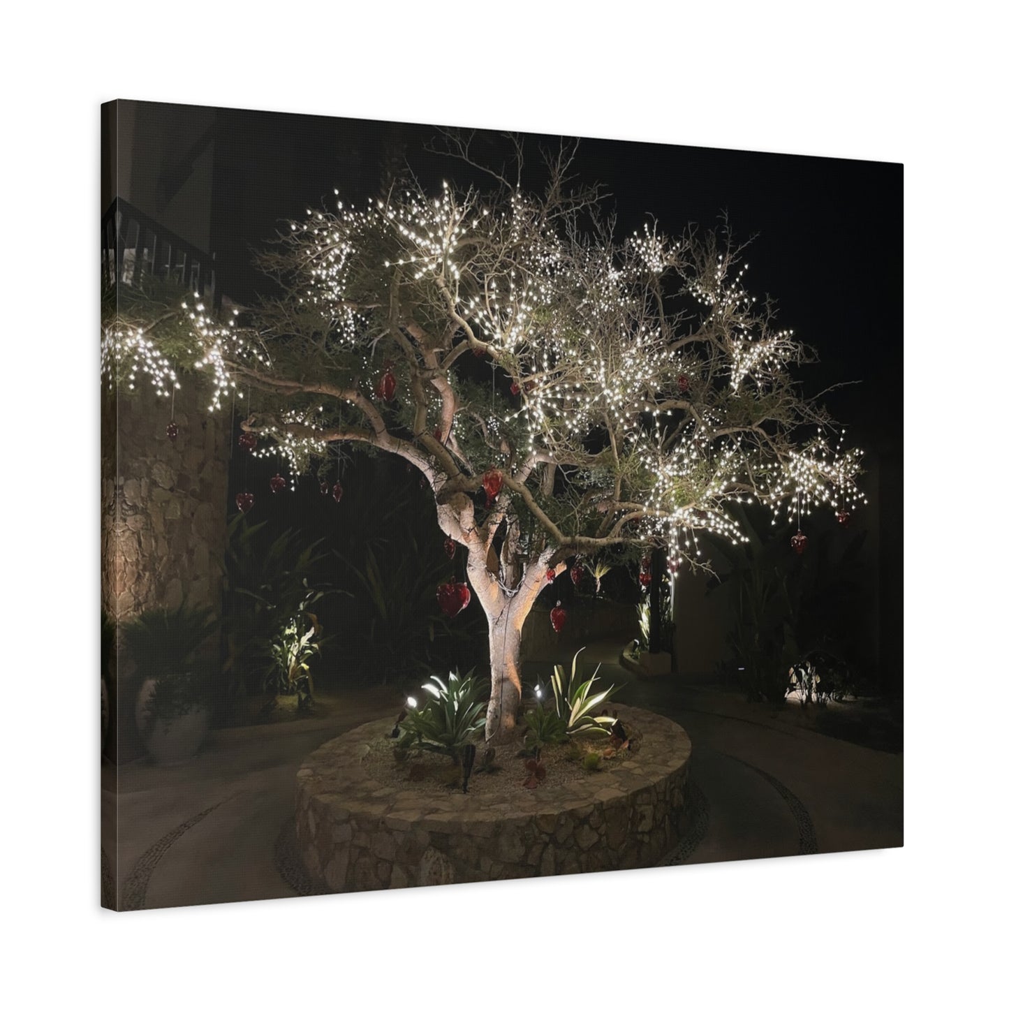 Holiday Canvas Art: Illuminated Tree Wall Decor