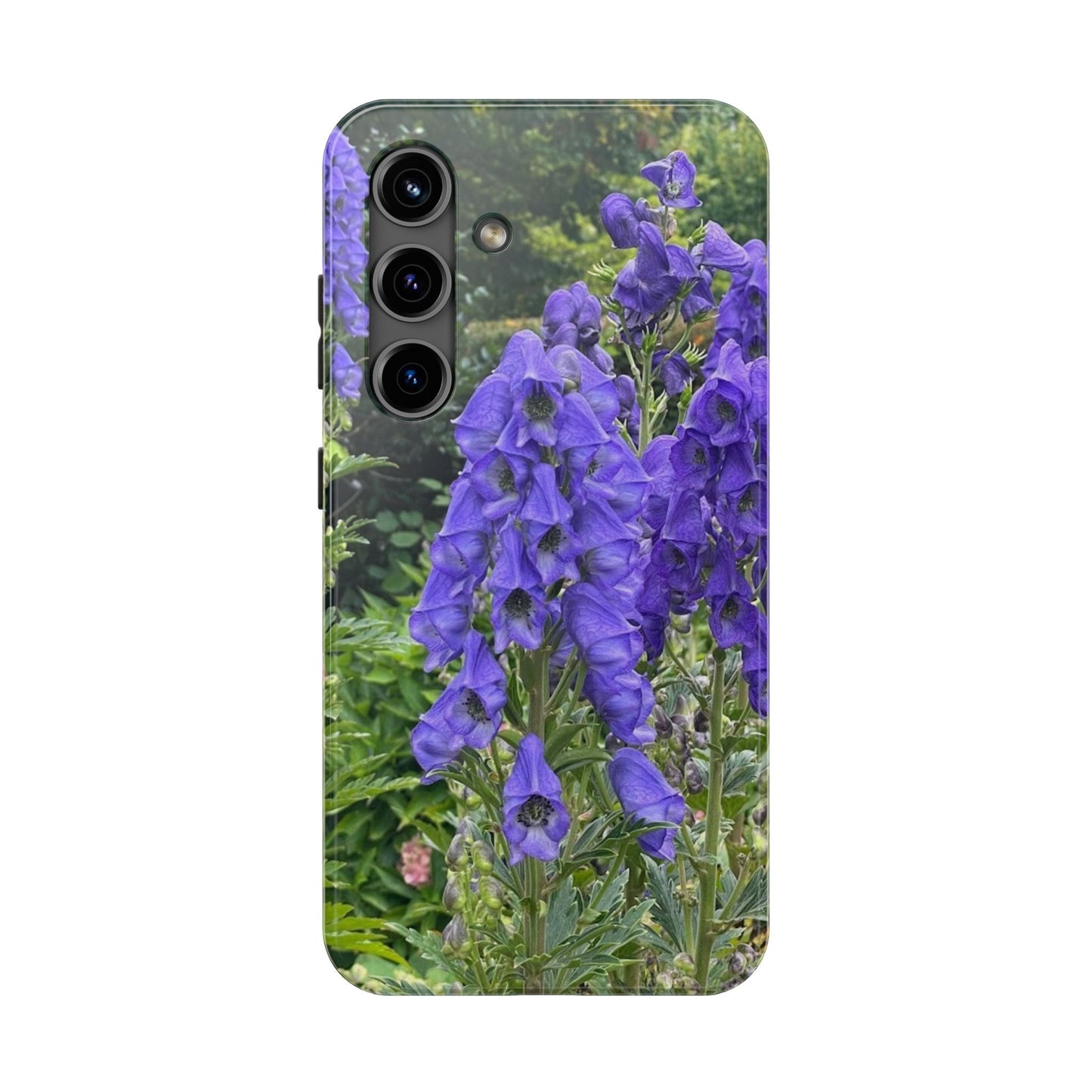 Elegant Floral Tough Phone Case - Purple Aconite Design