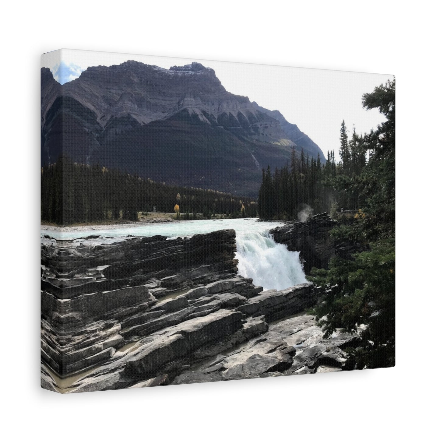 Mountain Waterfall Canvas Art - Stretched Wall Decor for Nature Lovers