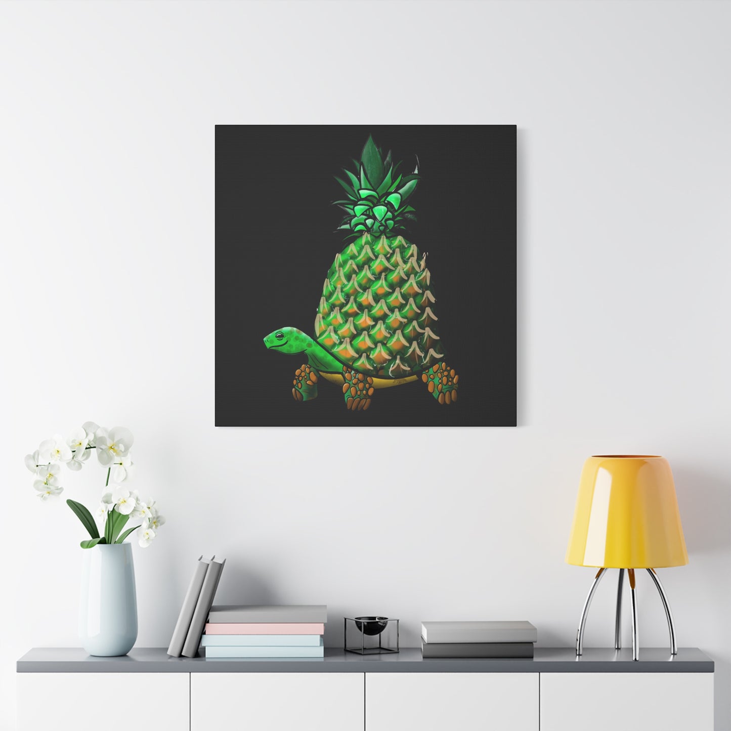 Tropical Turtle Canvas Art - Fun Pineapple Design for Home Décor