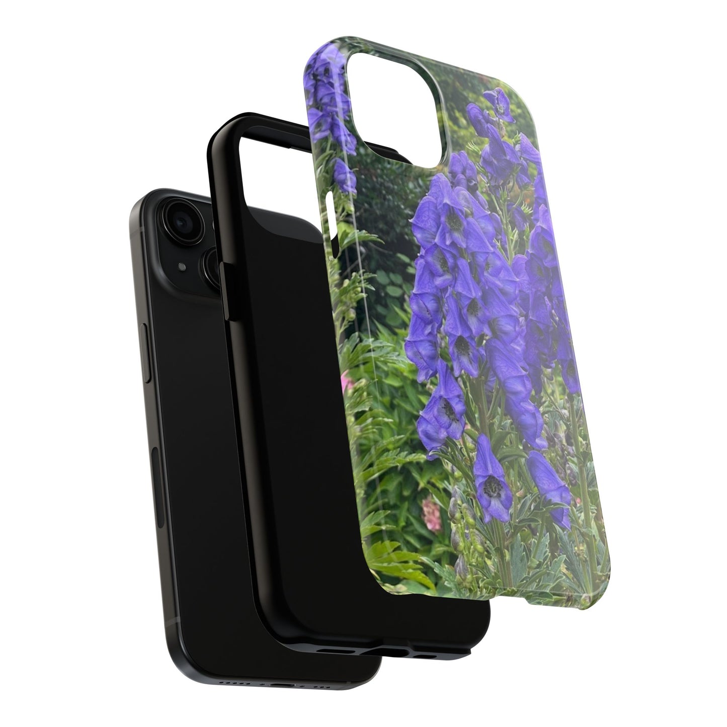Elegant Floral Tough Phone Case - Purple Aconite Design