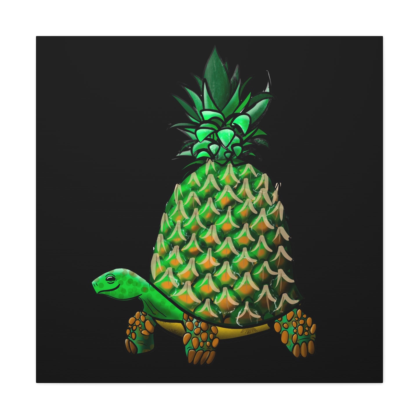 Tropical Turtle Canvas Art - Fun Pineapple Design for Home Décor