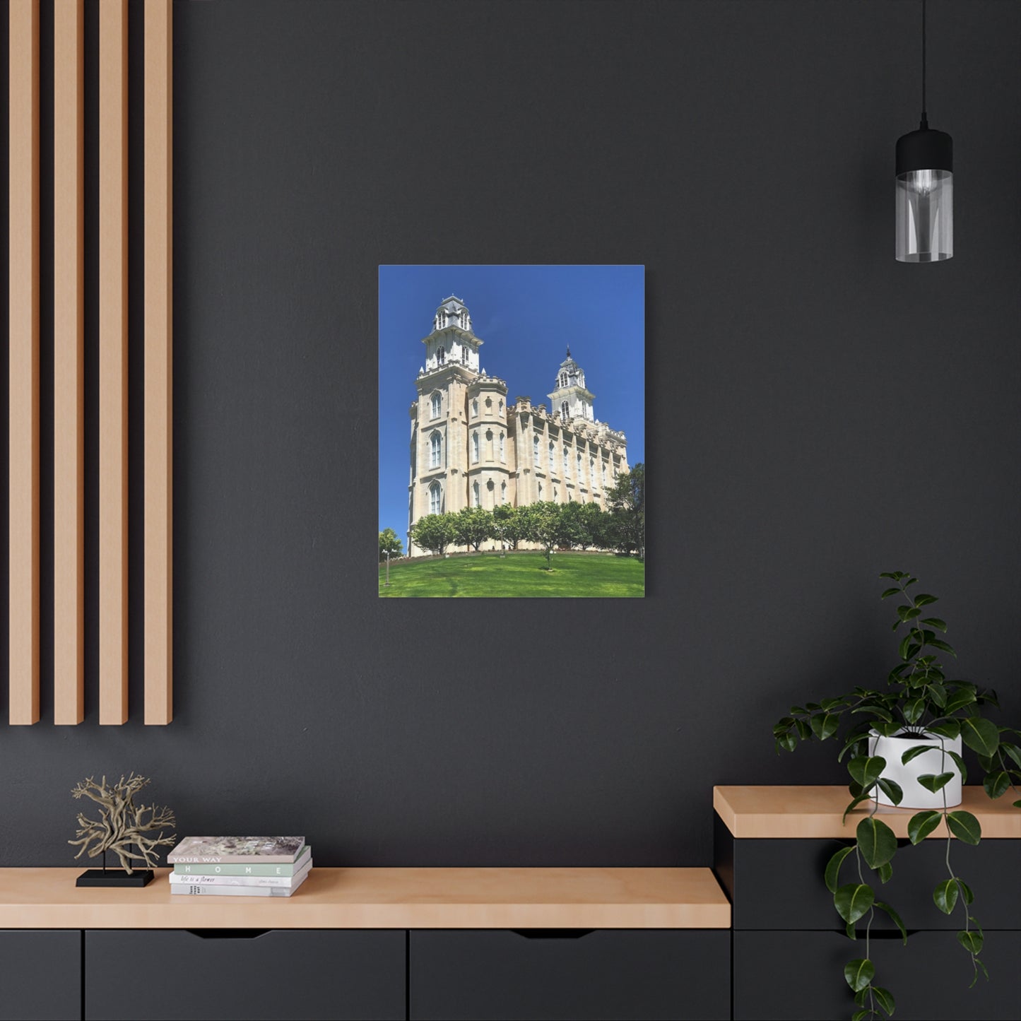 Matte Canvas Wall Art - Beautiful Architectural Print for Home Décor Manti Temple LDS