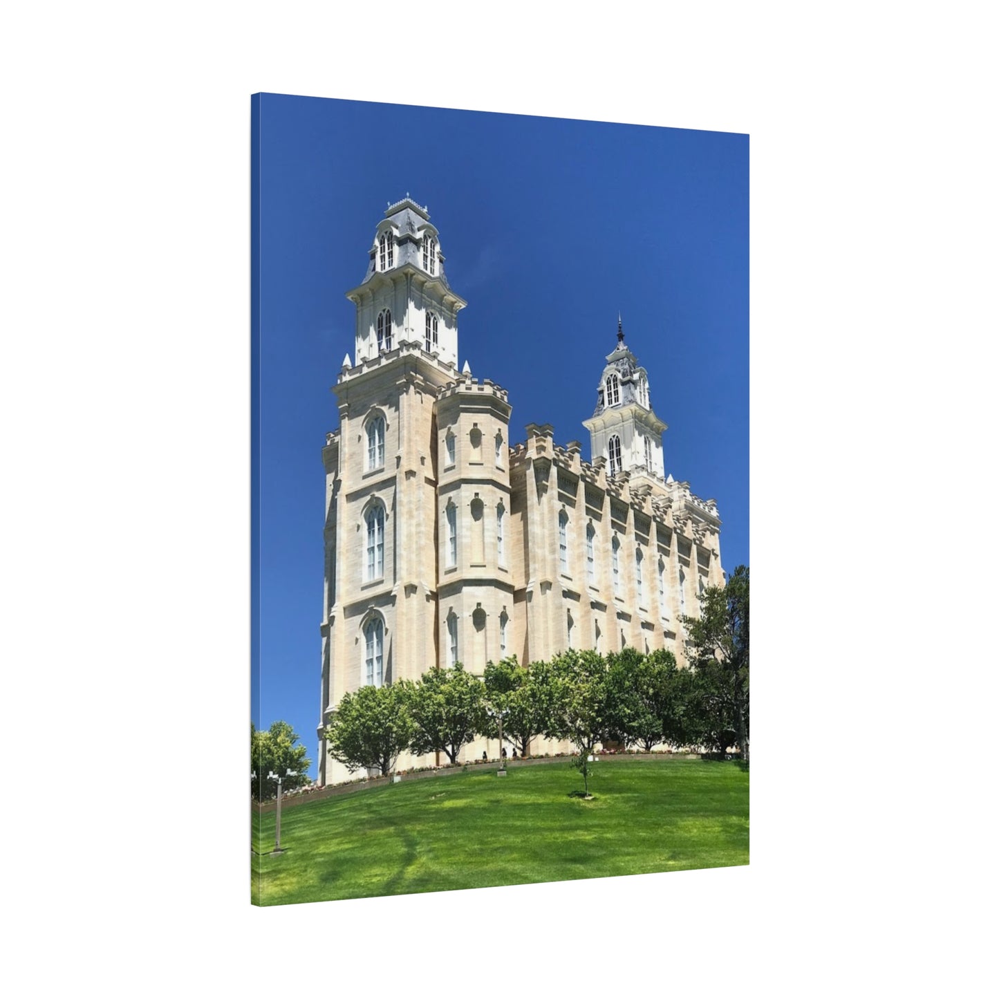 Matte Canvas Wall Art - Beautiful Architectural Print for Home Décor Manti Temple LDS
