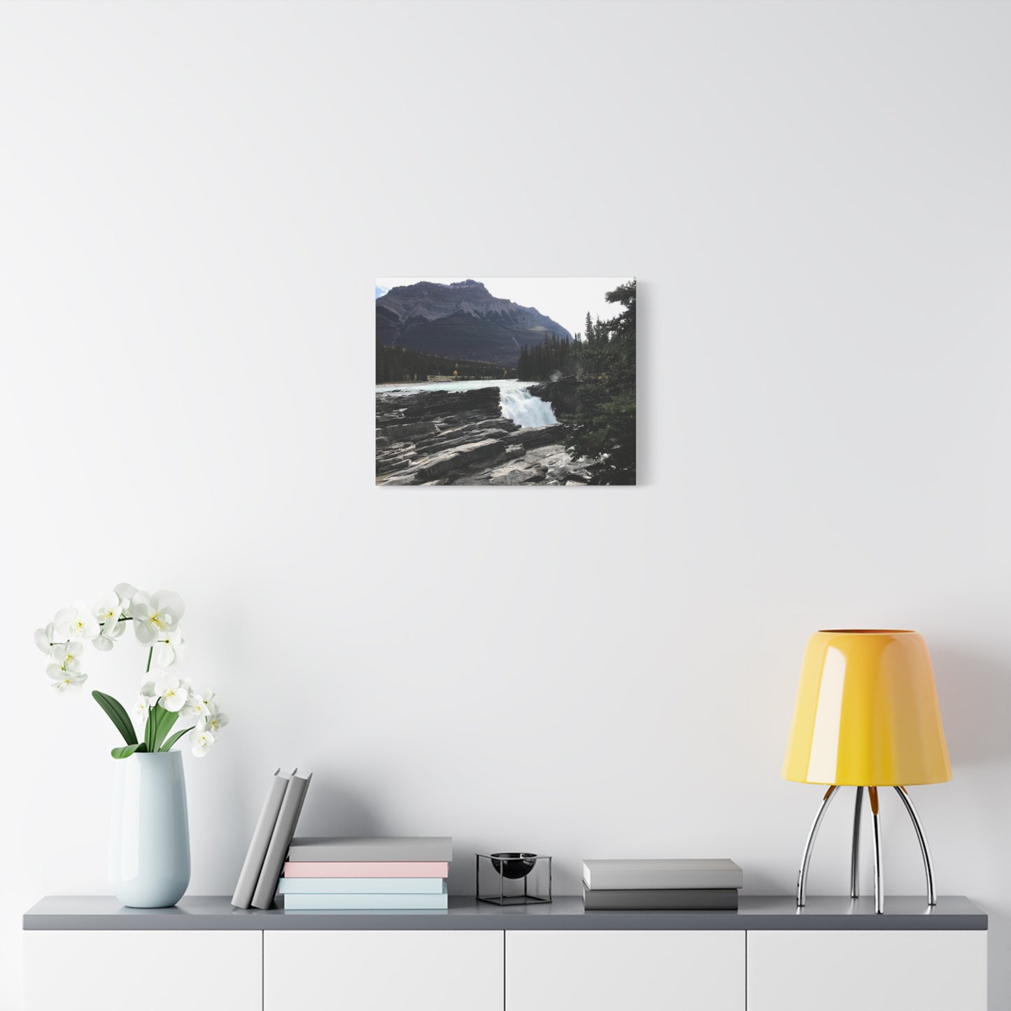 Mountain Waterfall Canvas Art - Stretched Wall Decor for Nature Lovers