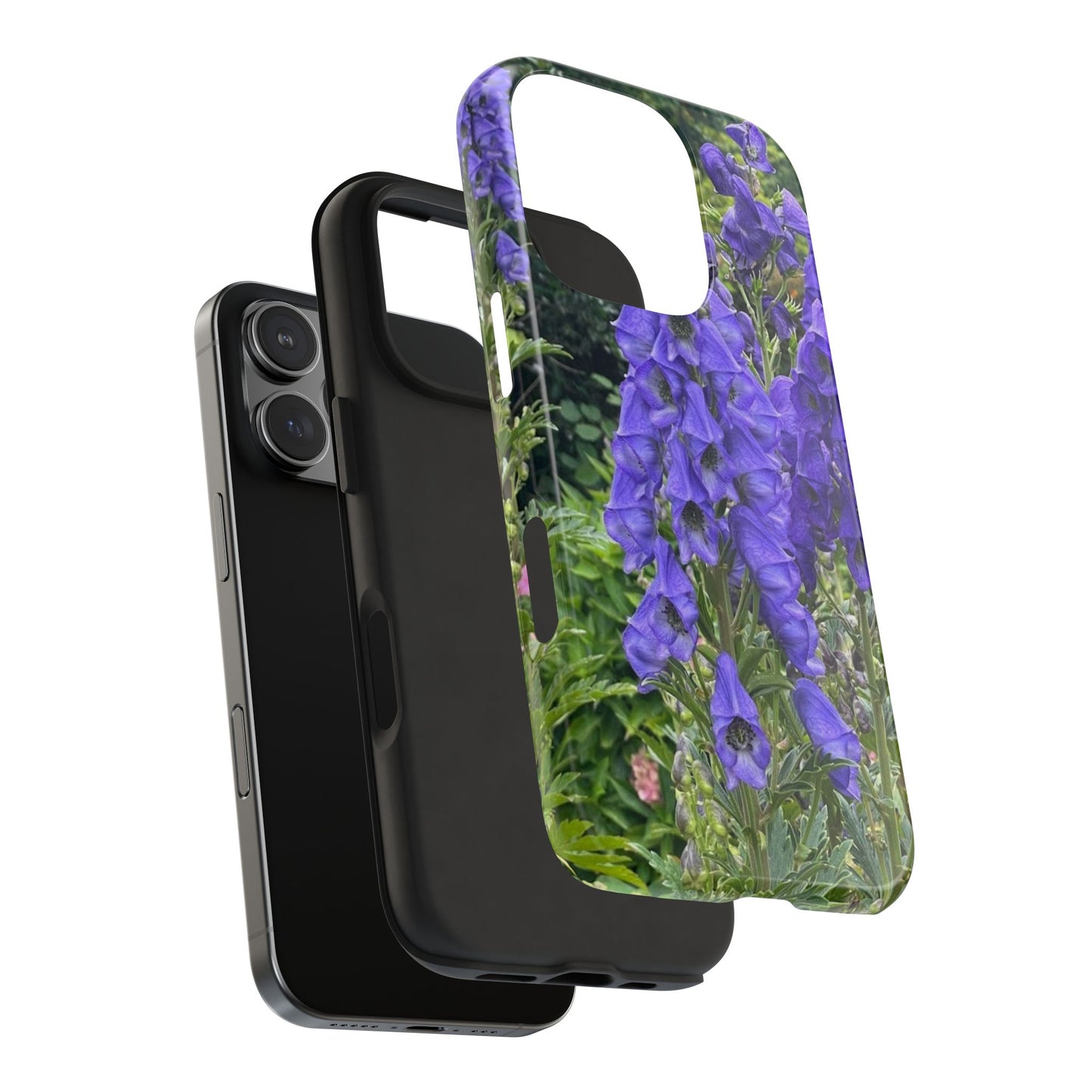 Elegant Floral Tough Phone Case - Purple Aconite Design