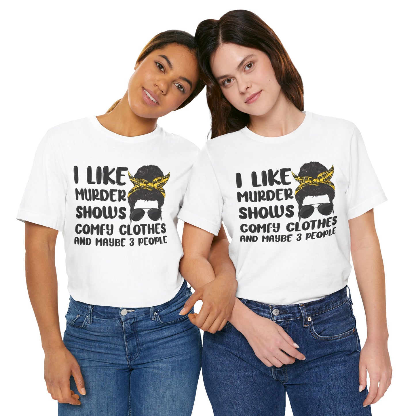 "I Like Murder Shows" Unisex Jersey Tee - Comfy Casual Shirt for True Crime Fans