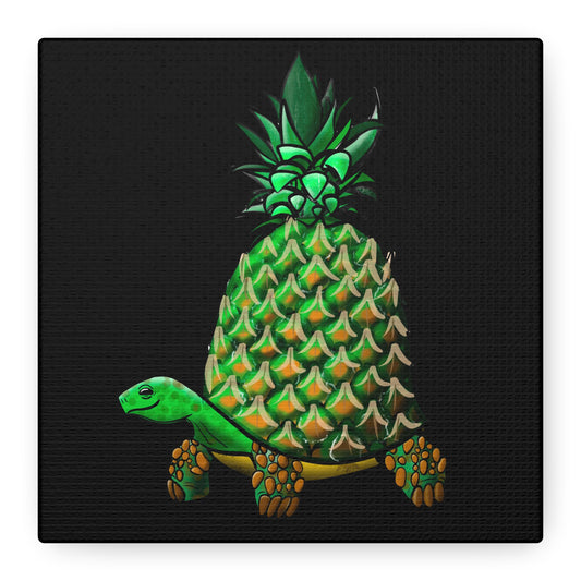 Tropical Turtle Canvas Art - Fun Pineapple Design for Home Décor