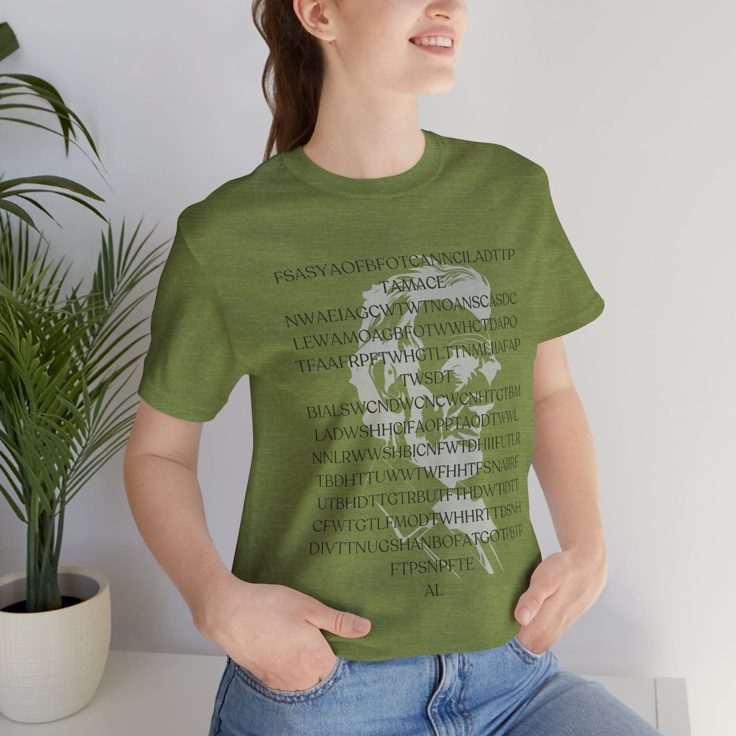 Lincoln's Gettysburg Address Unisex Jersey Short Sleeve Tee with Text Design