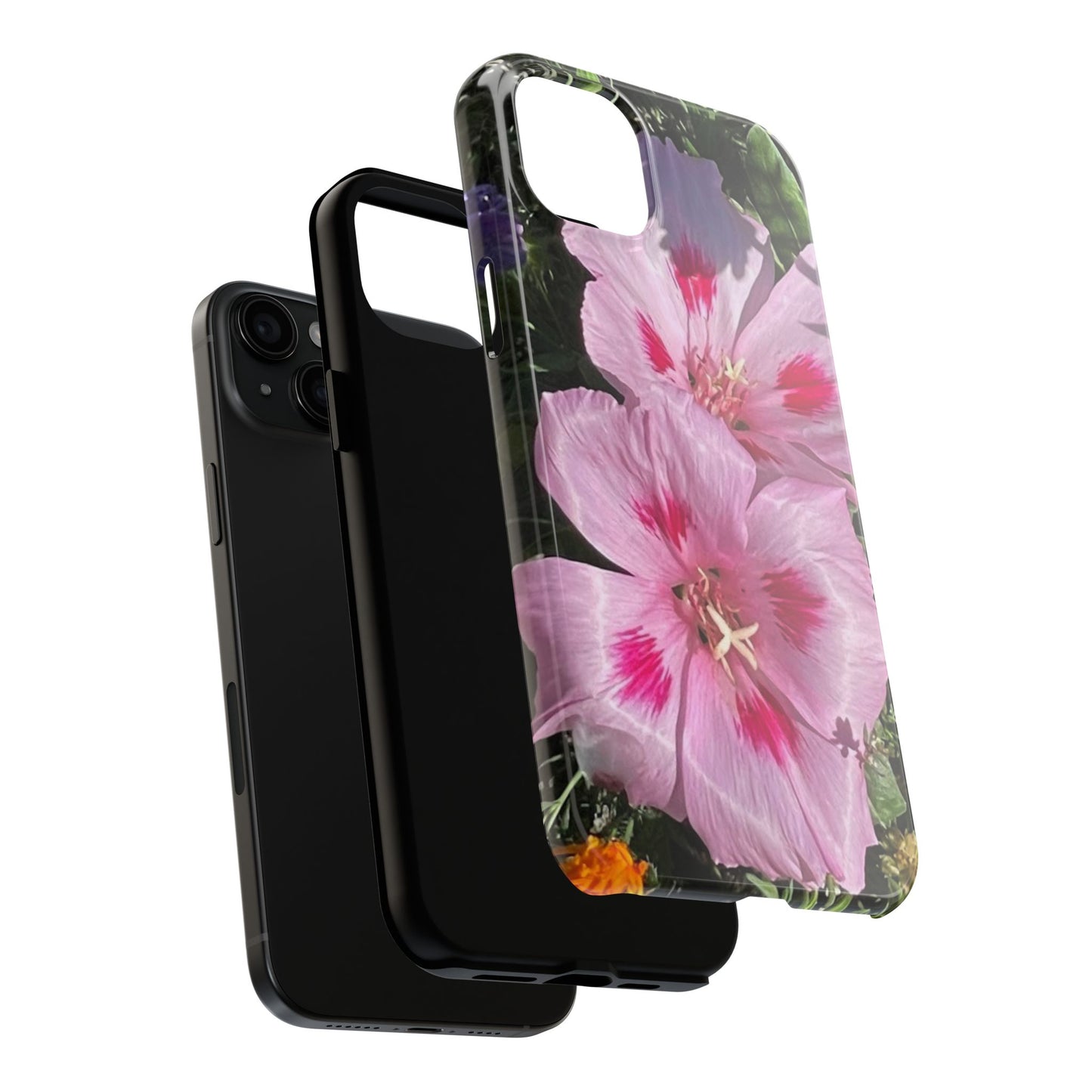 Vibrant Floral Tough Phone Case - Durable Protection with Stunning Pink Flowers
