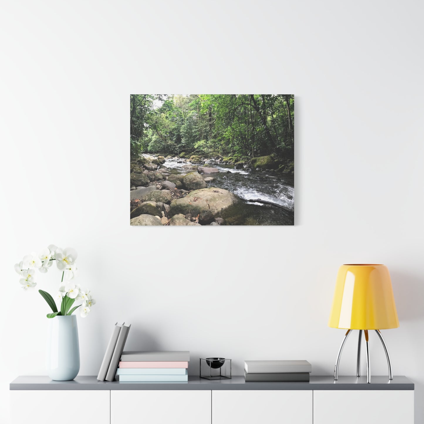 Serene Nature Canvas Wall Art – Tranquil River Landscape, 1.25" Stretched Print