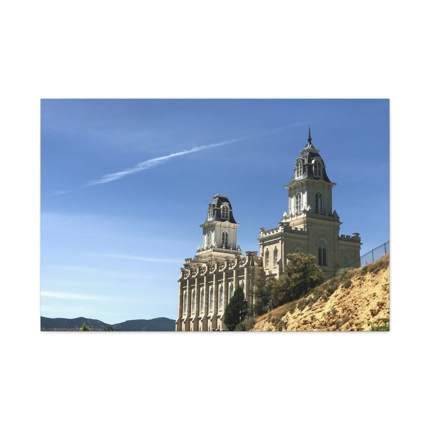 Stretched Matte Canvas Print of Historic Architecture Manti Temple LDS