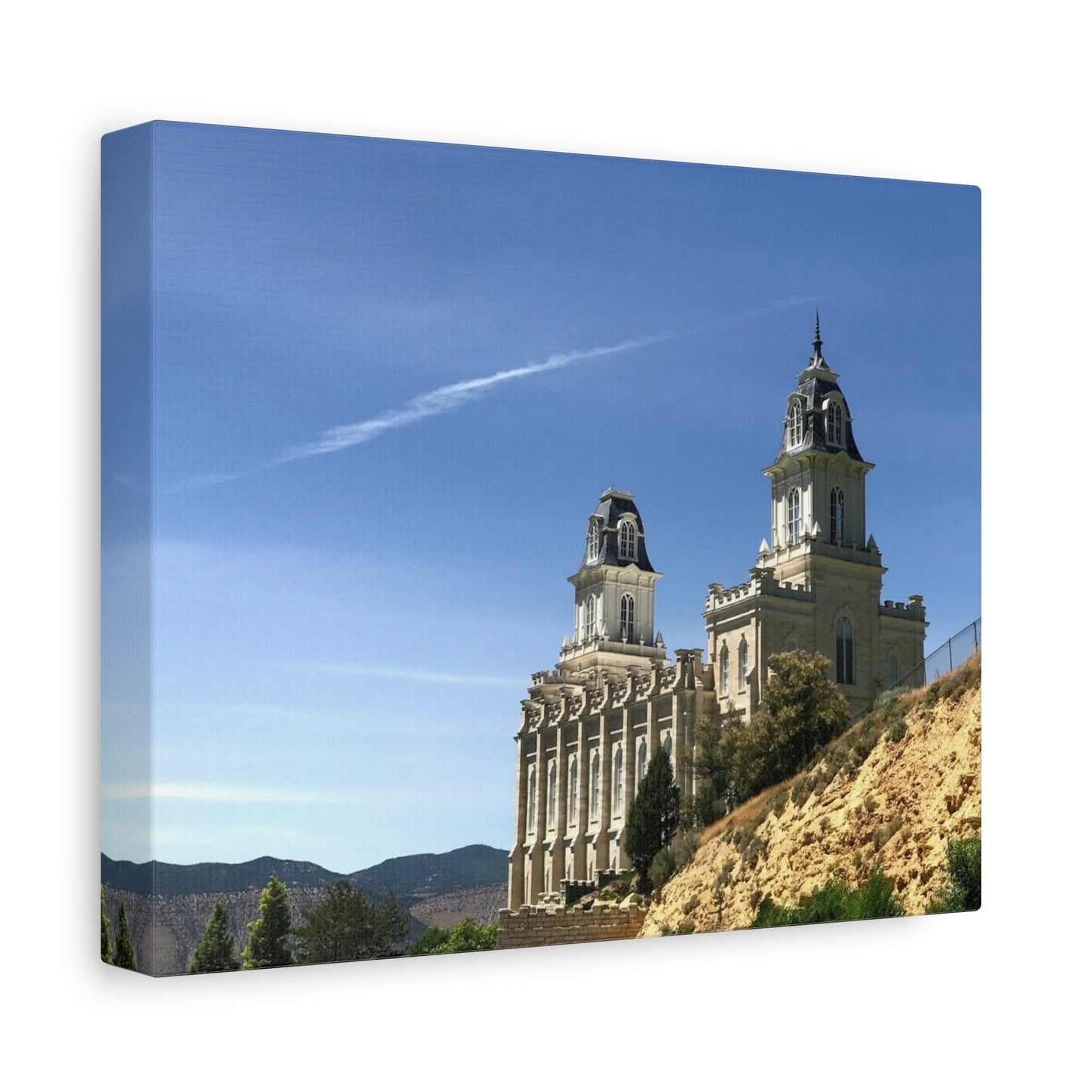 Stretched Matte Canvas Print of Historic Architecture Manti Temple LDS