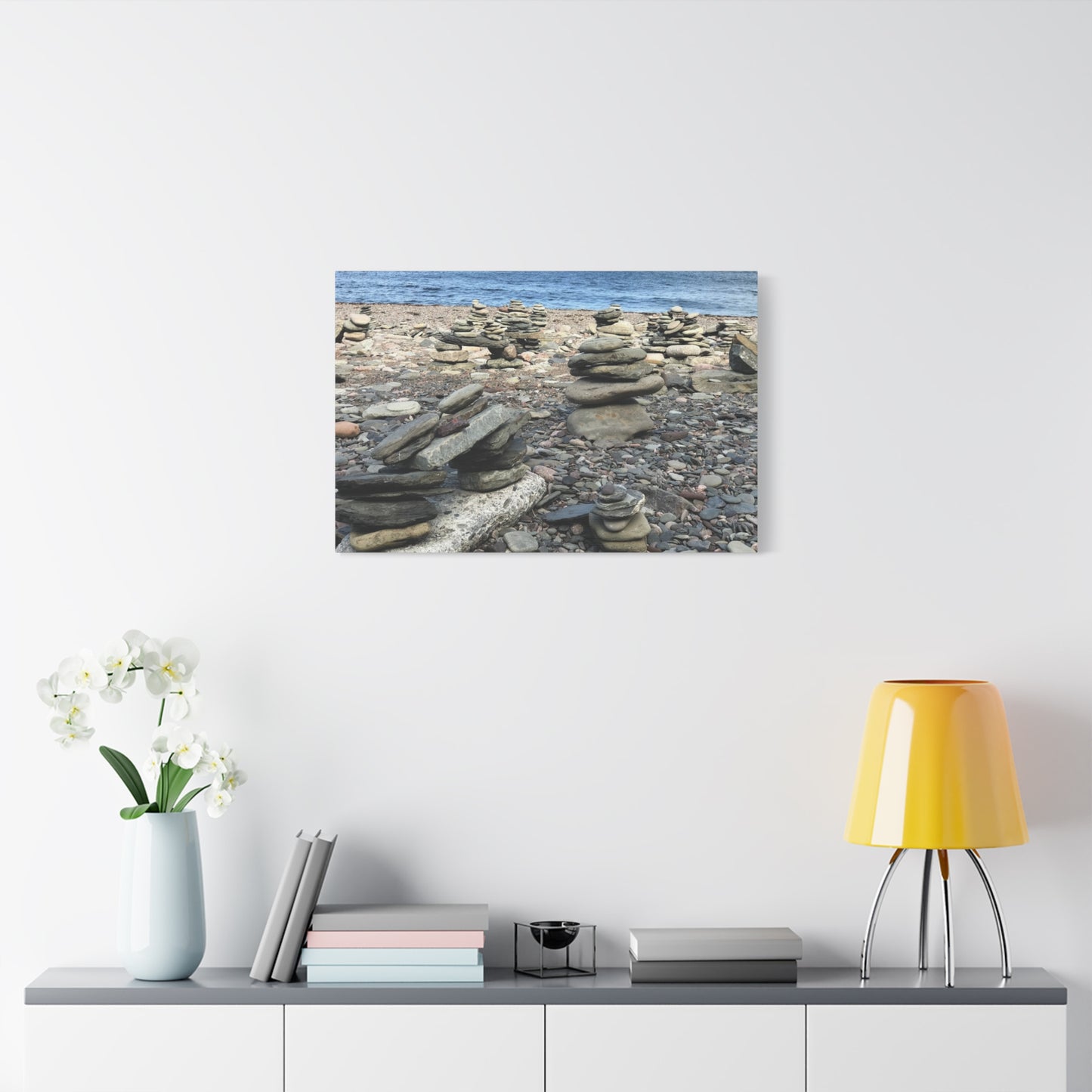 Tranquil Stone Stack Canvas Wall Art, Inspirational Home Decor, Serenity Gift, Nature Photography, Relaxing Living Room Art