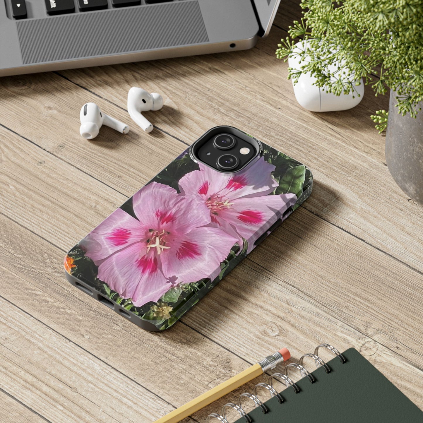 Vibrant Floral Tough Phone Case - Durable Protection with Stunning Pink Flowers