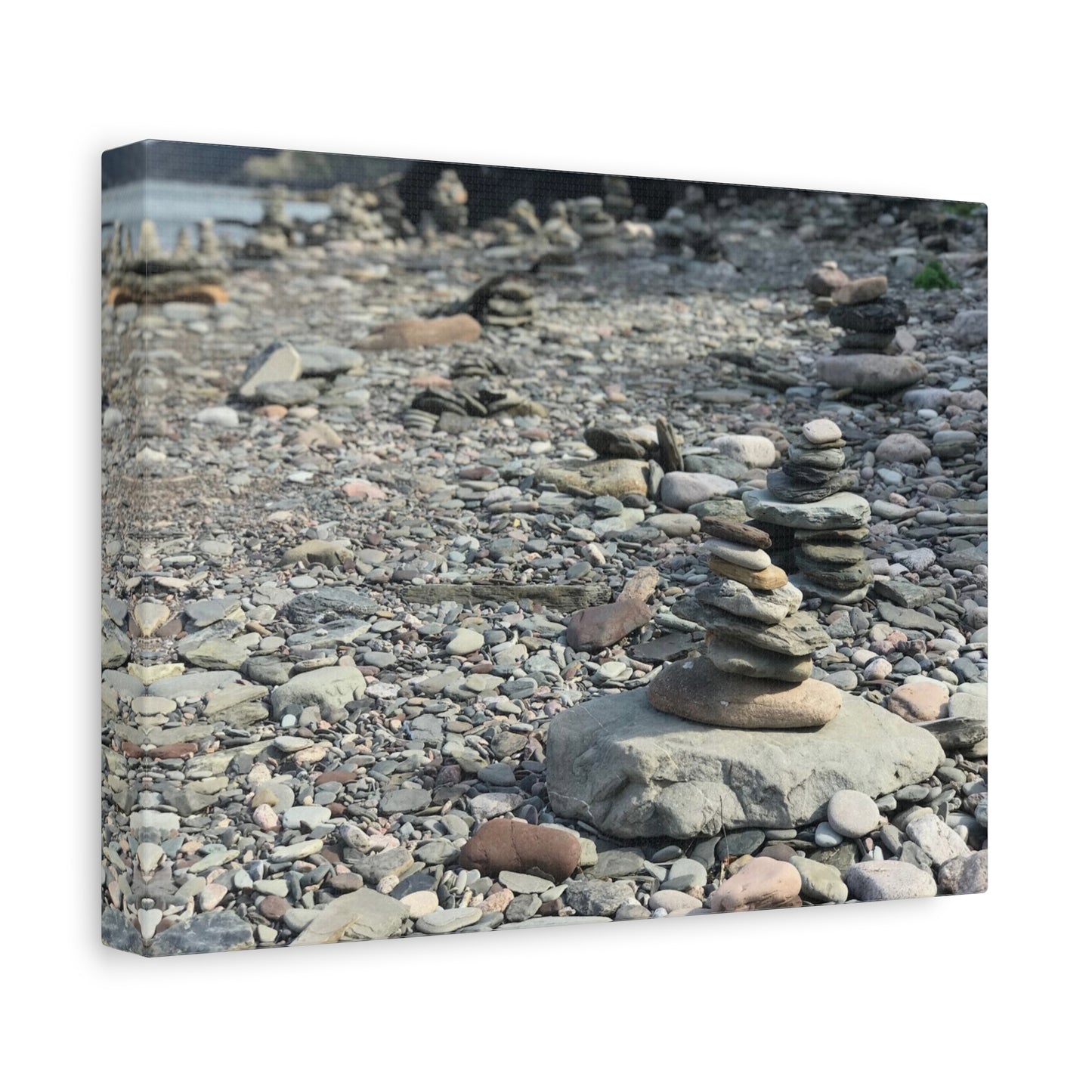 Serene Rock Balancing Canvas Art - 1.25" Matte Stretched Wall Décor