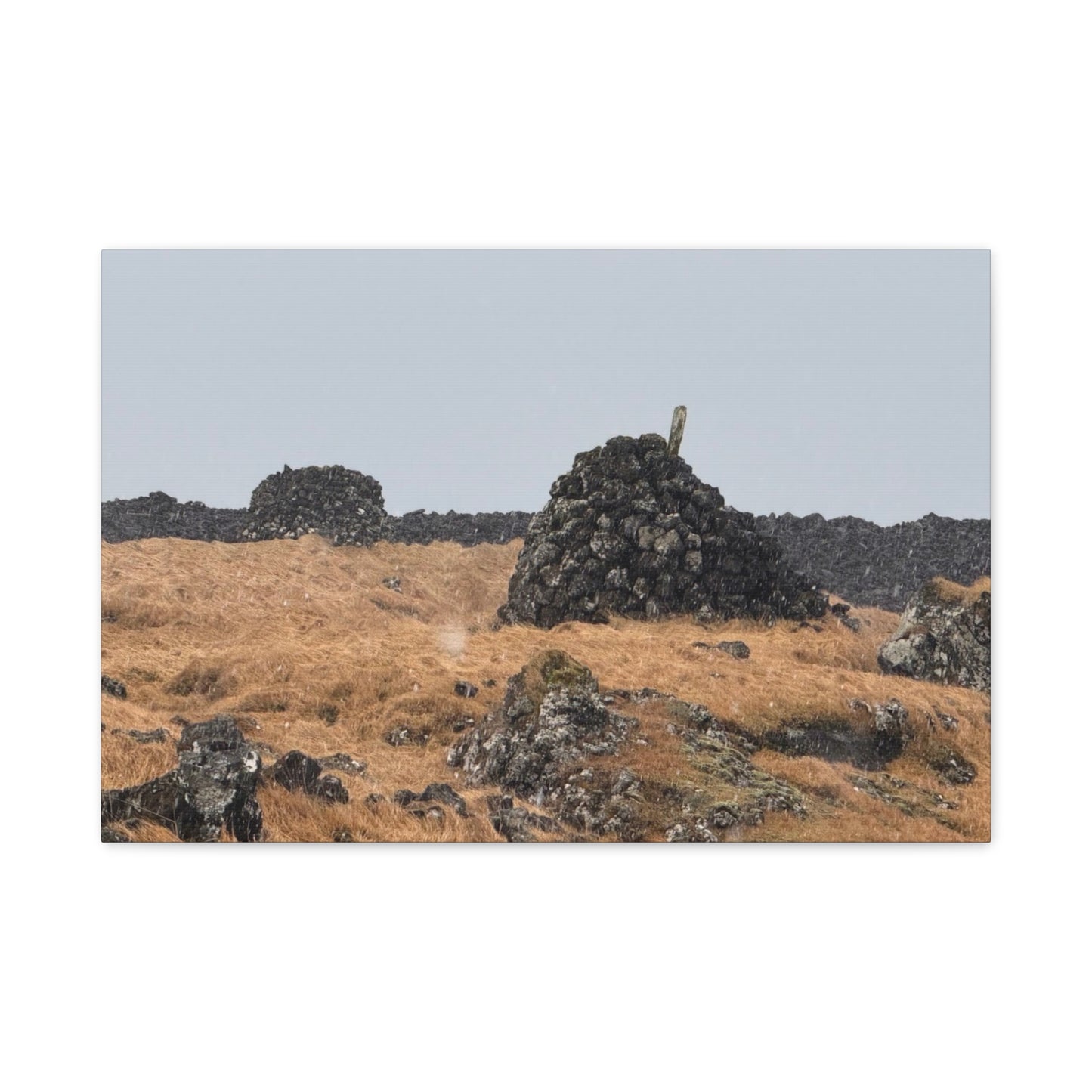 Nature-Inspired Stretched Canvas Art - Tranquil Rock Formation