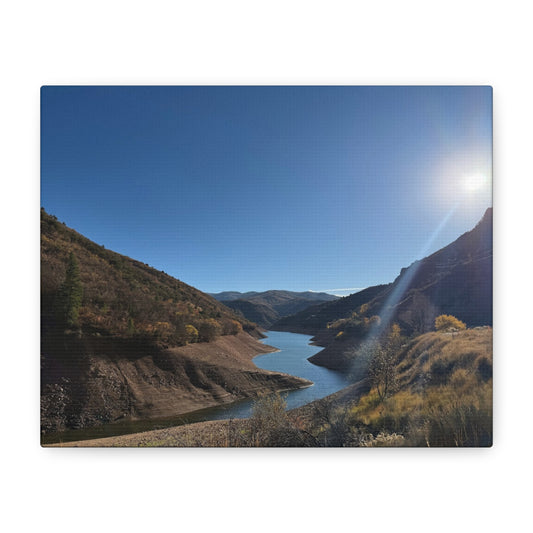 Scenic Landscape Canvas Wall Art – Tranquil Mountain River Design