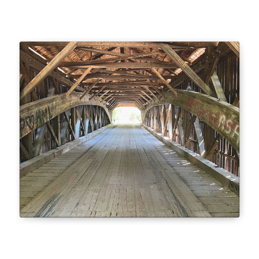 Rustic Wooden Bridge Canvas Print - Stretched Wall Art for Home Decor