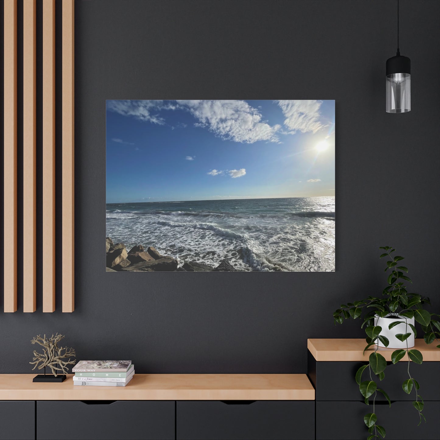 Ocean Waves Stretched Canvas Art - Serene Coastal Home Decor