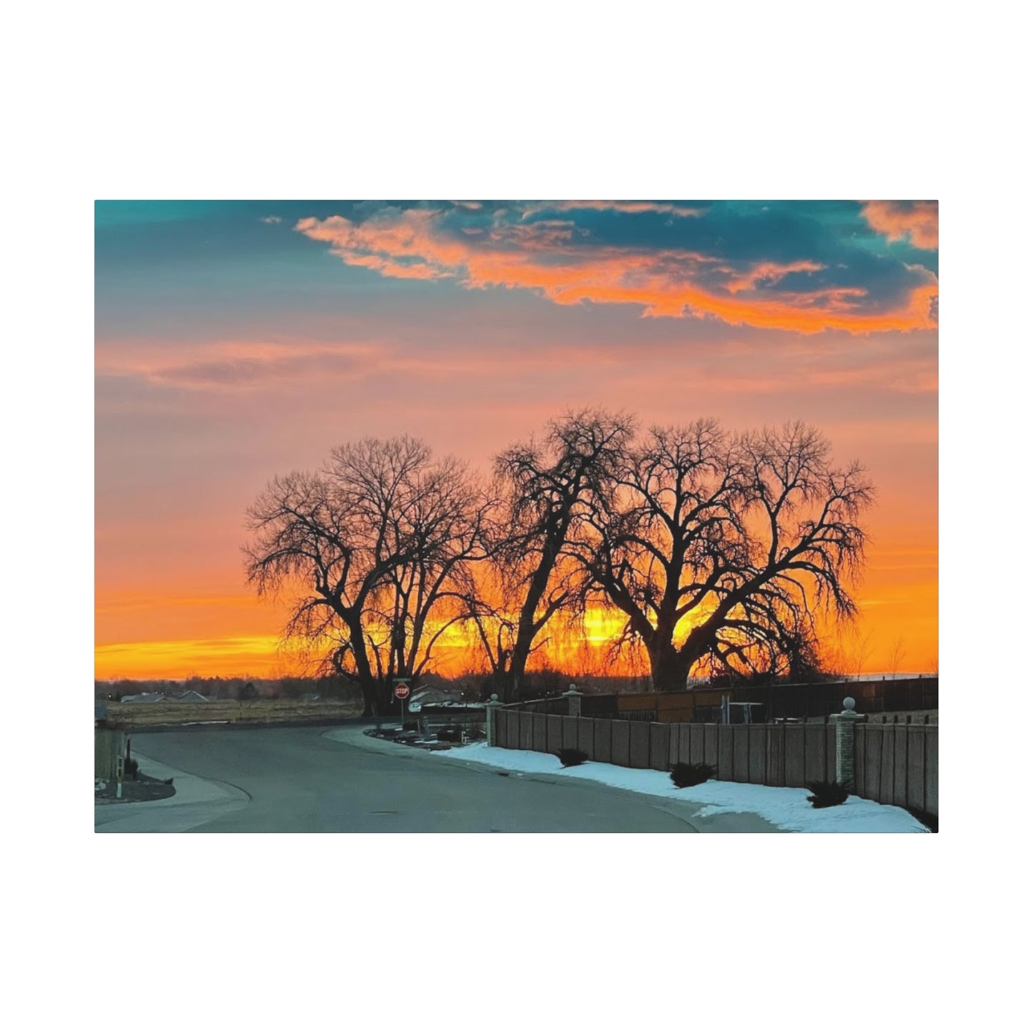 Serene Sunrise Matte Canvas Wall Art – 1.25" Stretched Landscape