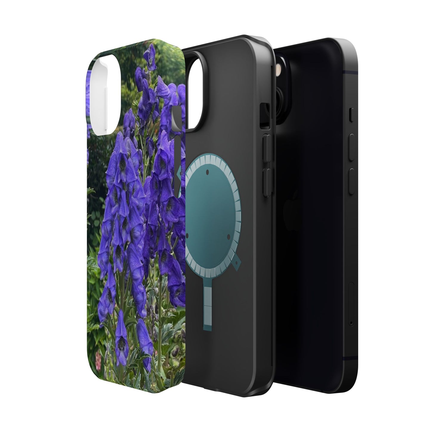 Floral Magnetic Tough Case - Vibrant Purple Flower Design for Resilience and Style