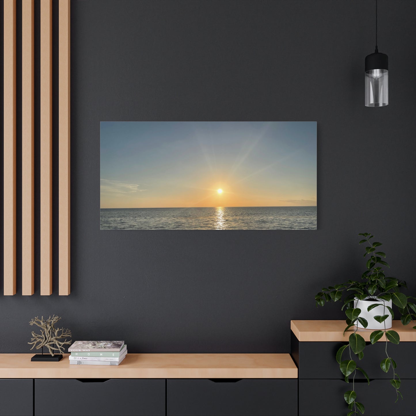 Sunset Canvas Wall Art, Coastal Decor for Beach Lovers, Home Interior, Perfect for Living Room, Gift for Holidays