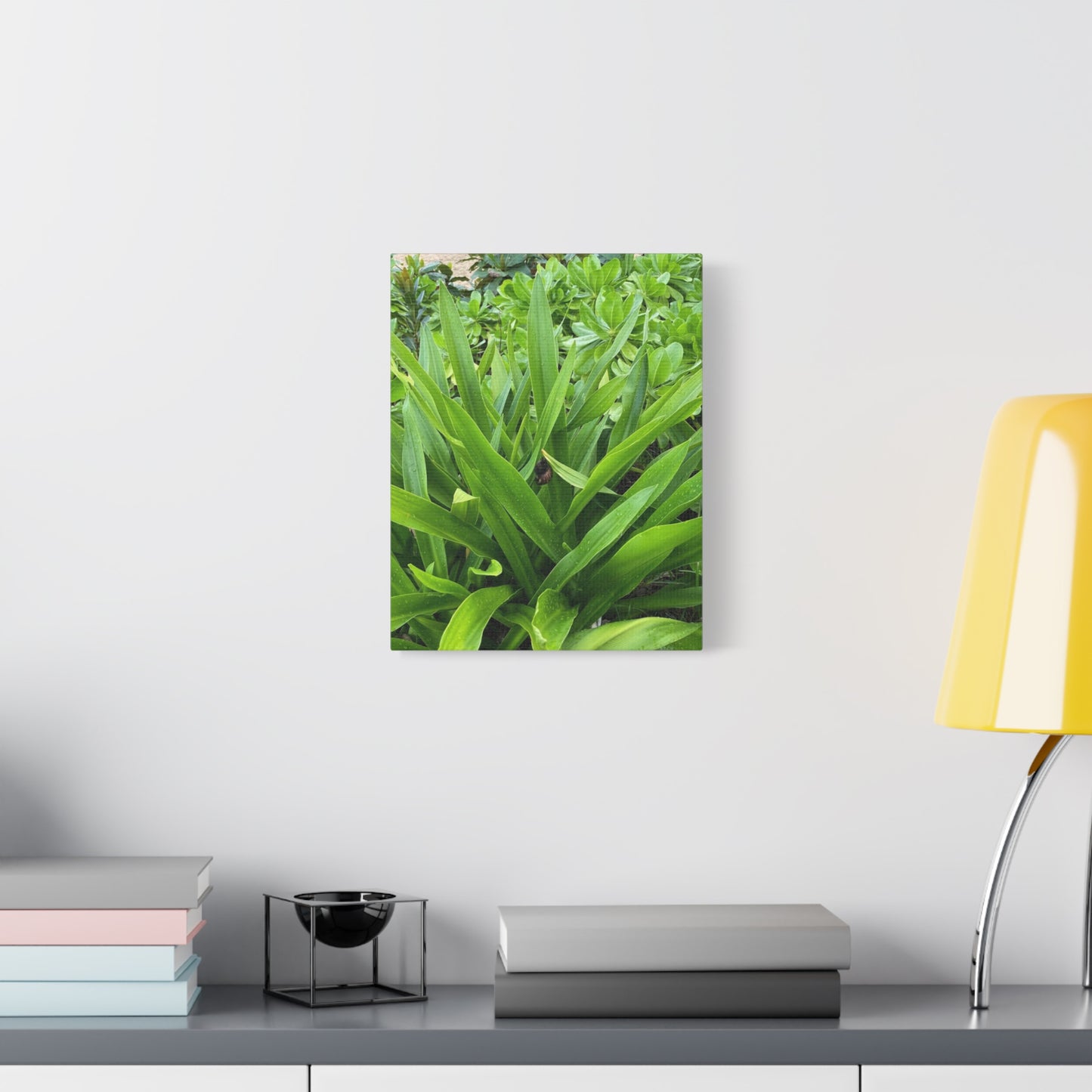 Nature-Inspired Matte Canvas Wall Art - Lush Greenery with snail